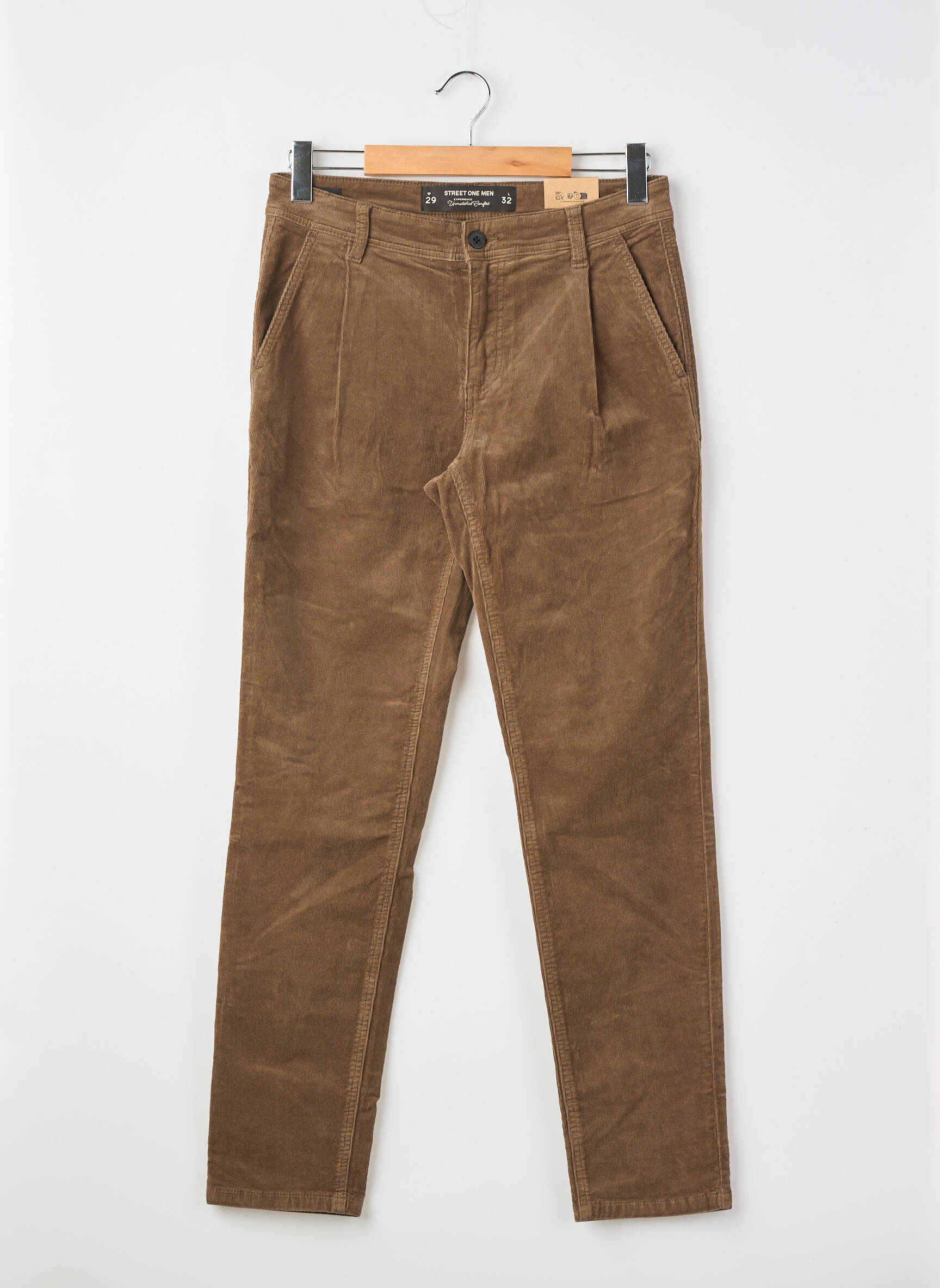 Pantalon chino poches taille normale marron STREET ONE homme