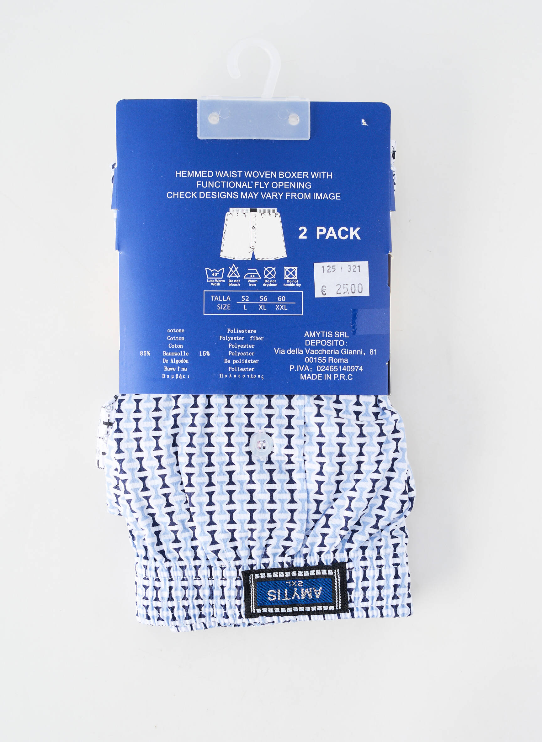 Caleçon imprimé fantaisie bleu AMYTIS homme