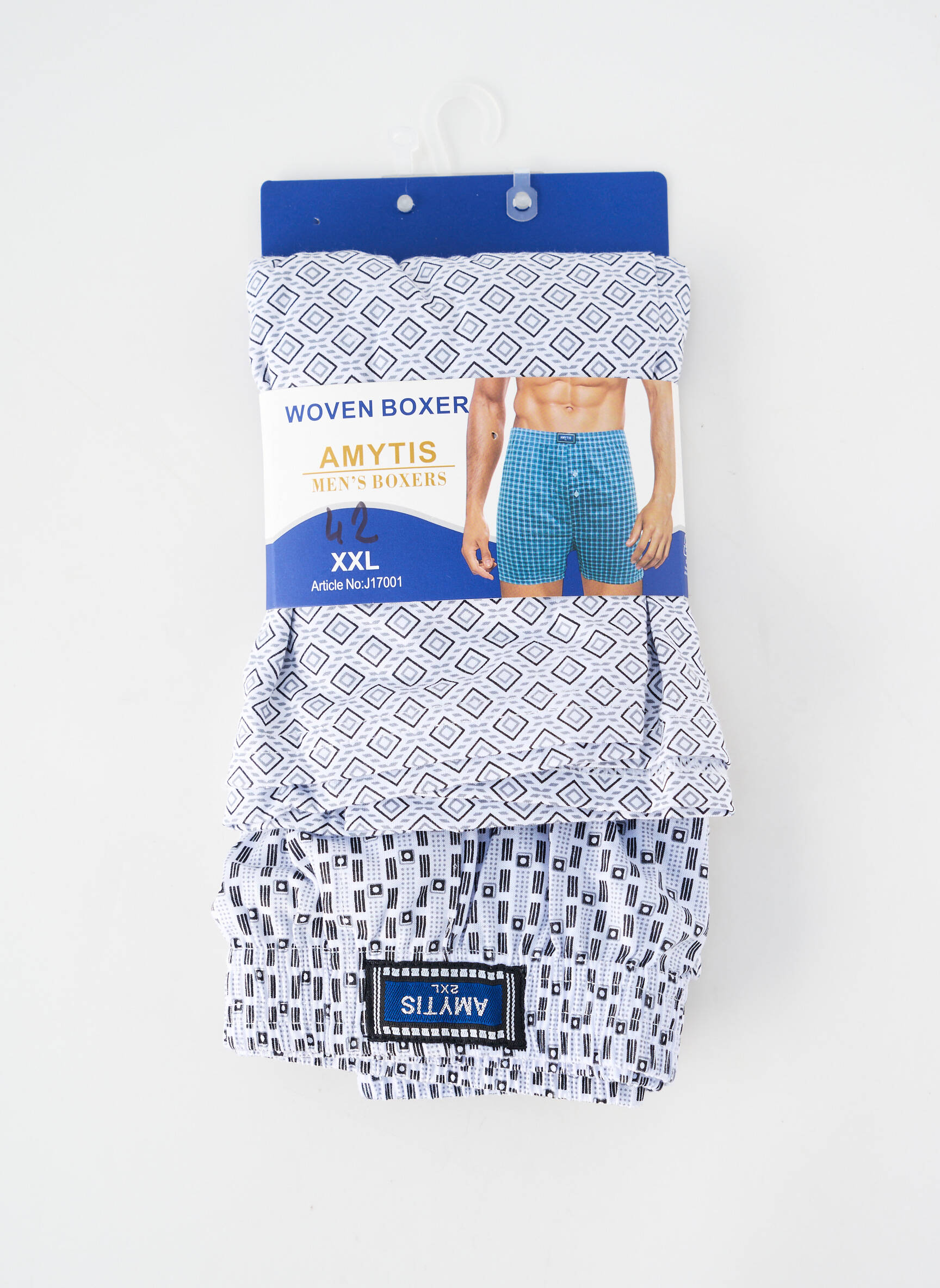Caleçon tissage popeline bleu AMYTIS homme