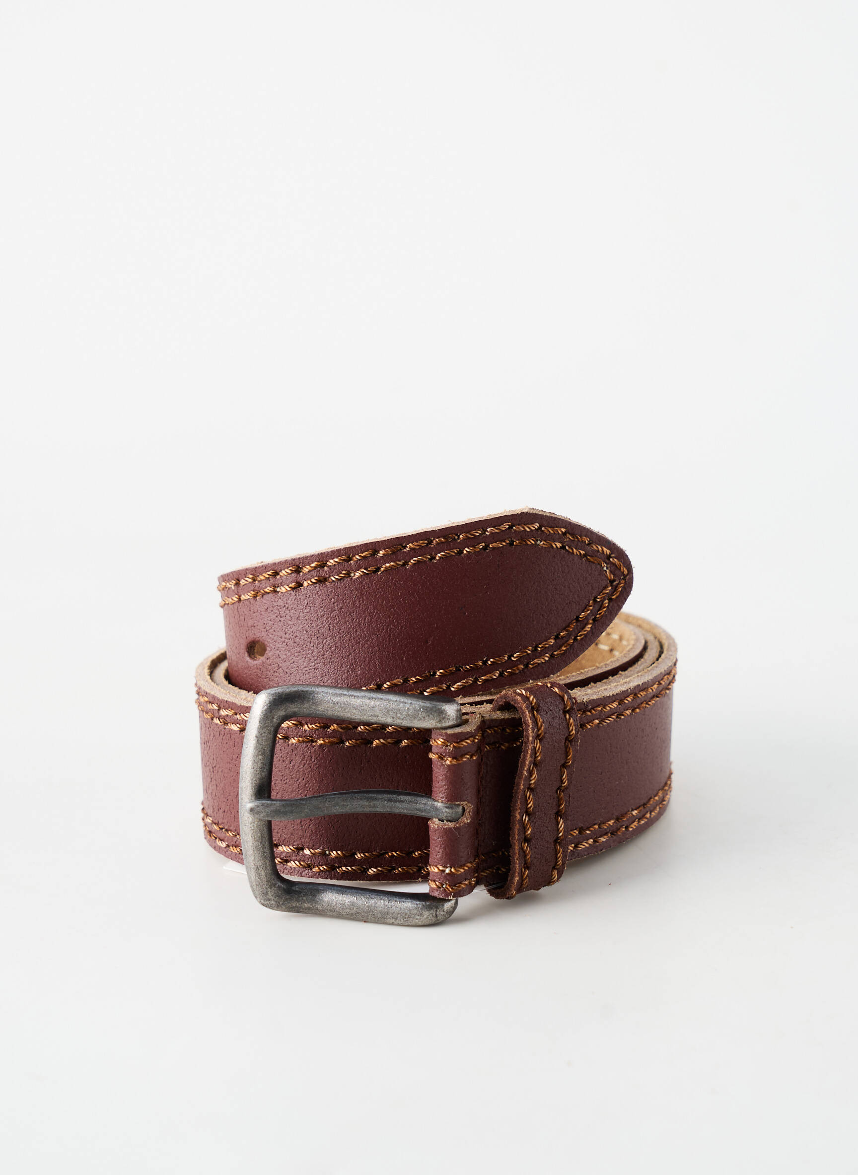 Ceinture coutures renforcées marron MR BOHEME homme