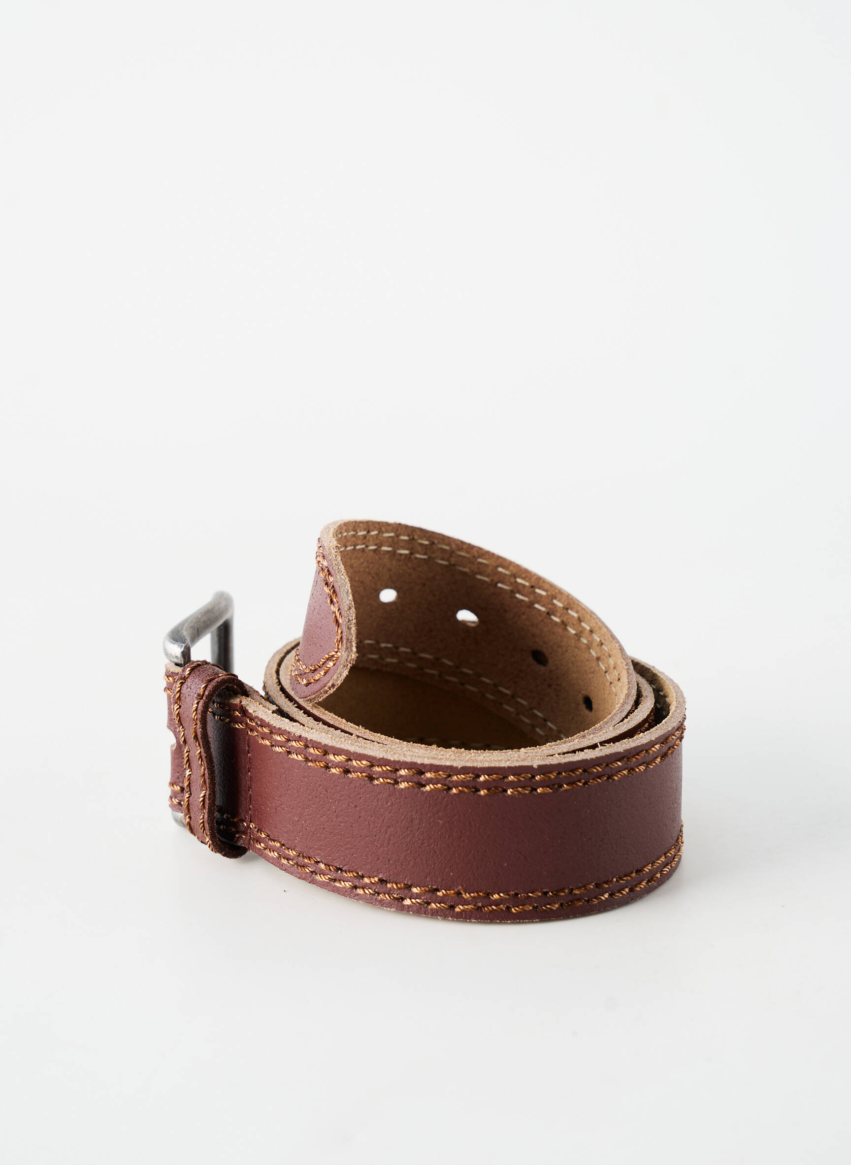 Ceinture coutures renforcées marron MR BOHEME homme