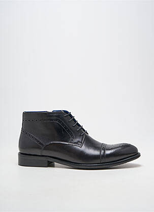 Bottines/boots matière lisse talon bas noir KDOPA homme