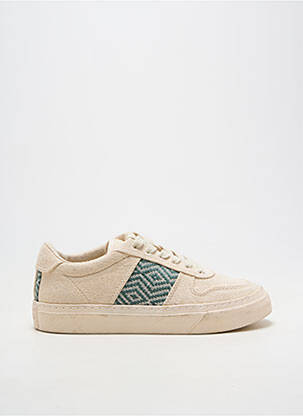 Baskets bout rond talon plat jusqu'à 3cm beige N'GO femme