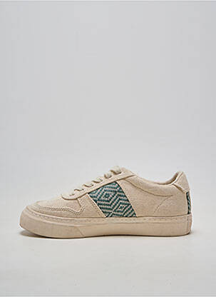 Baskets bout rond talon plat jusqu'à 3cm beige N'GO femme