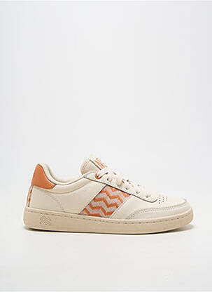 Baskets matière lisse talon plat jusqu'à 3cm beige N'GO femme