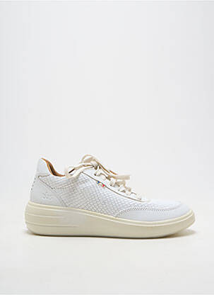 Baskets matière lisse talon de 4 à 6cm blanc TBS femme