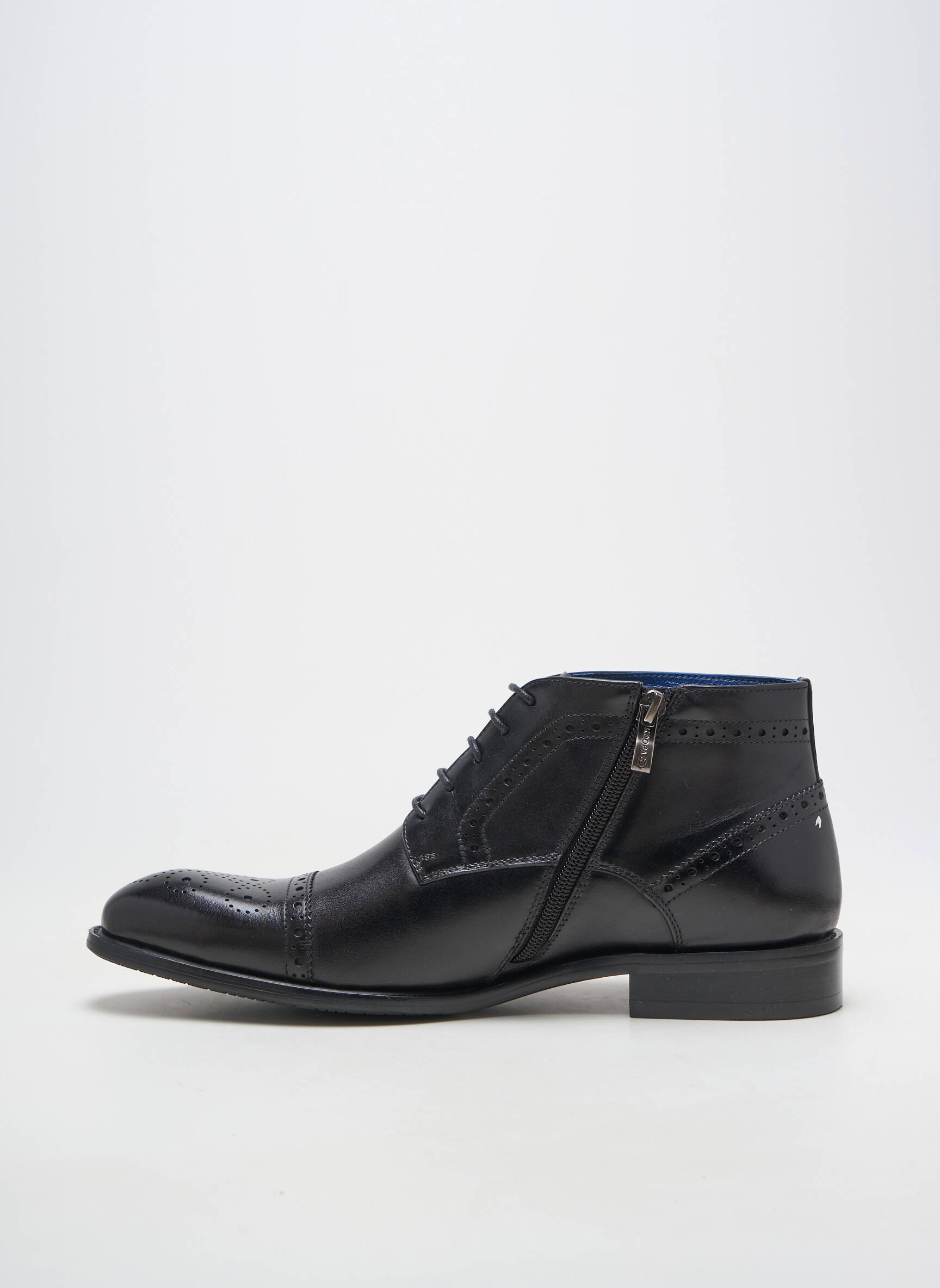 Bottines/boots matière lisse talon bas noir KDOPA homme