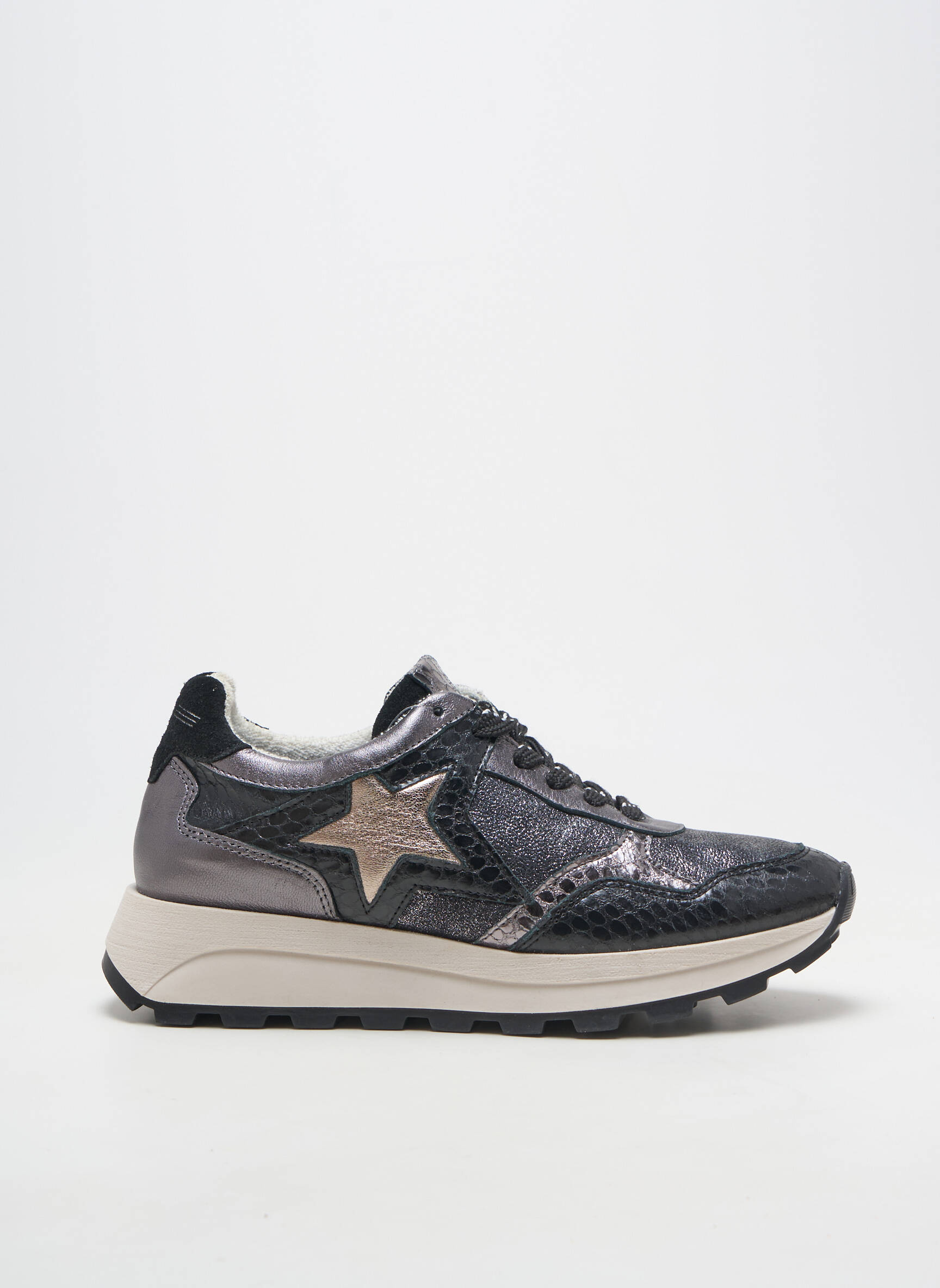 Baskets matière lisse talon plat jusqu'à 3cm noir REDSKINS femme