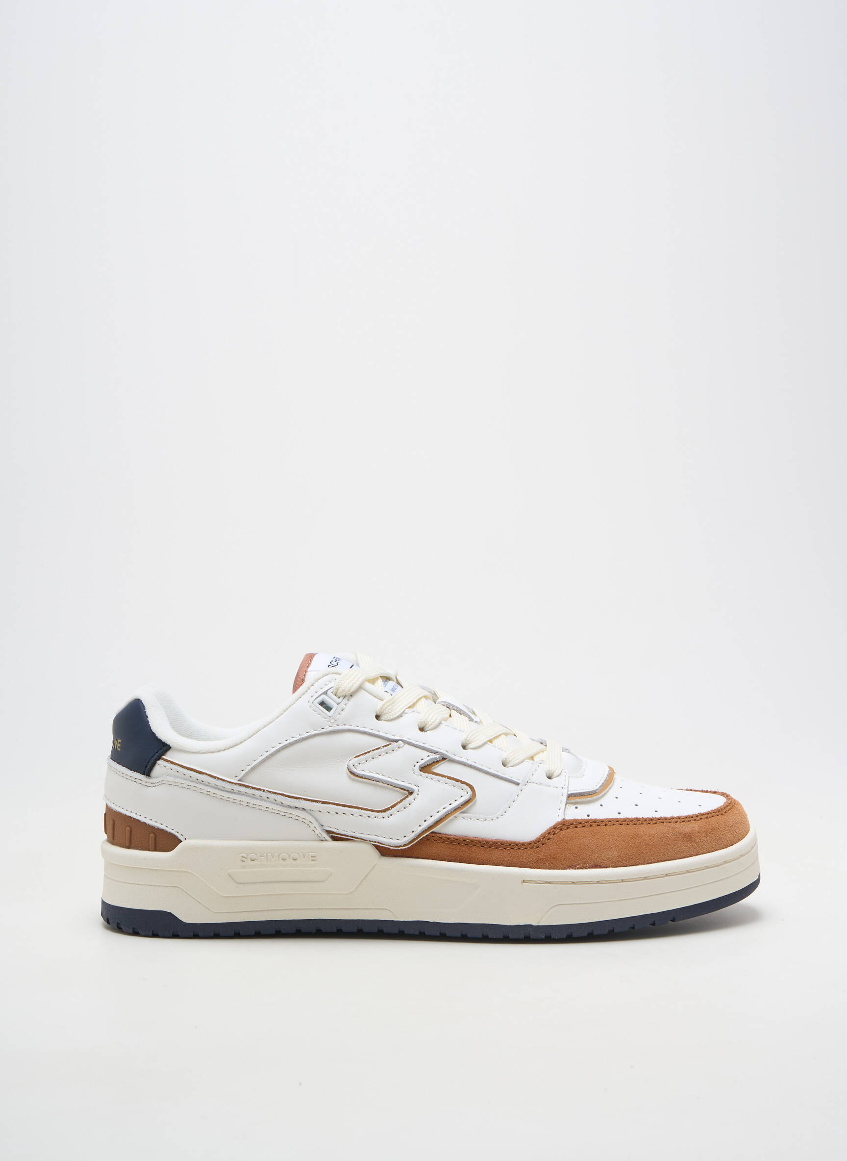 Baskets matière lisse bout rond blanc SCHMOOVE homme