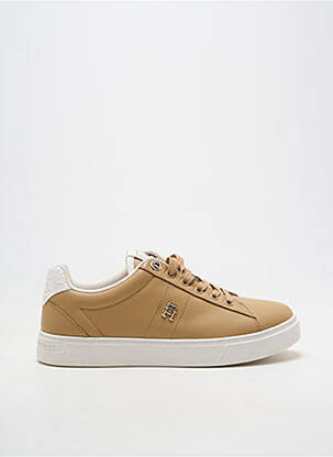 Baskets matière lisse talon plat jusqu'à 3cm marron TOMMY HILFIGER femme