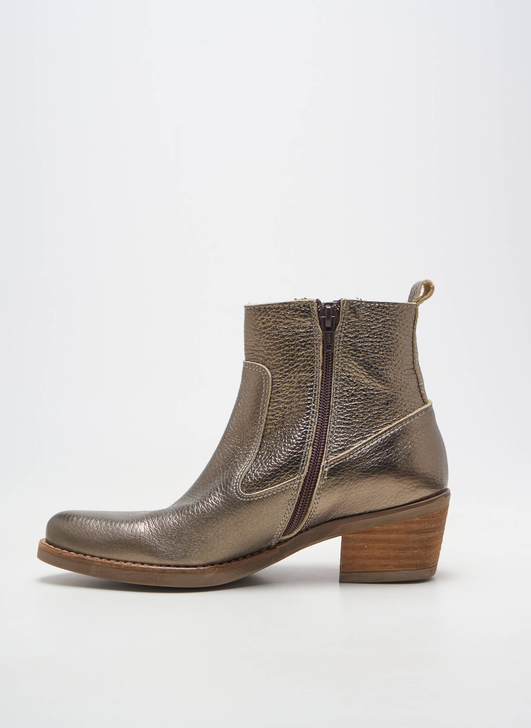 Bottines/boots matière lisse talon de 4 à 6cm or PATRICIA MILLER femme