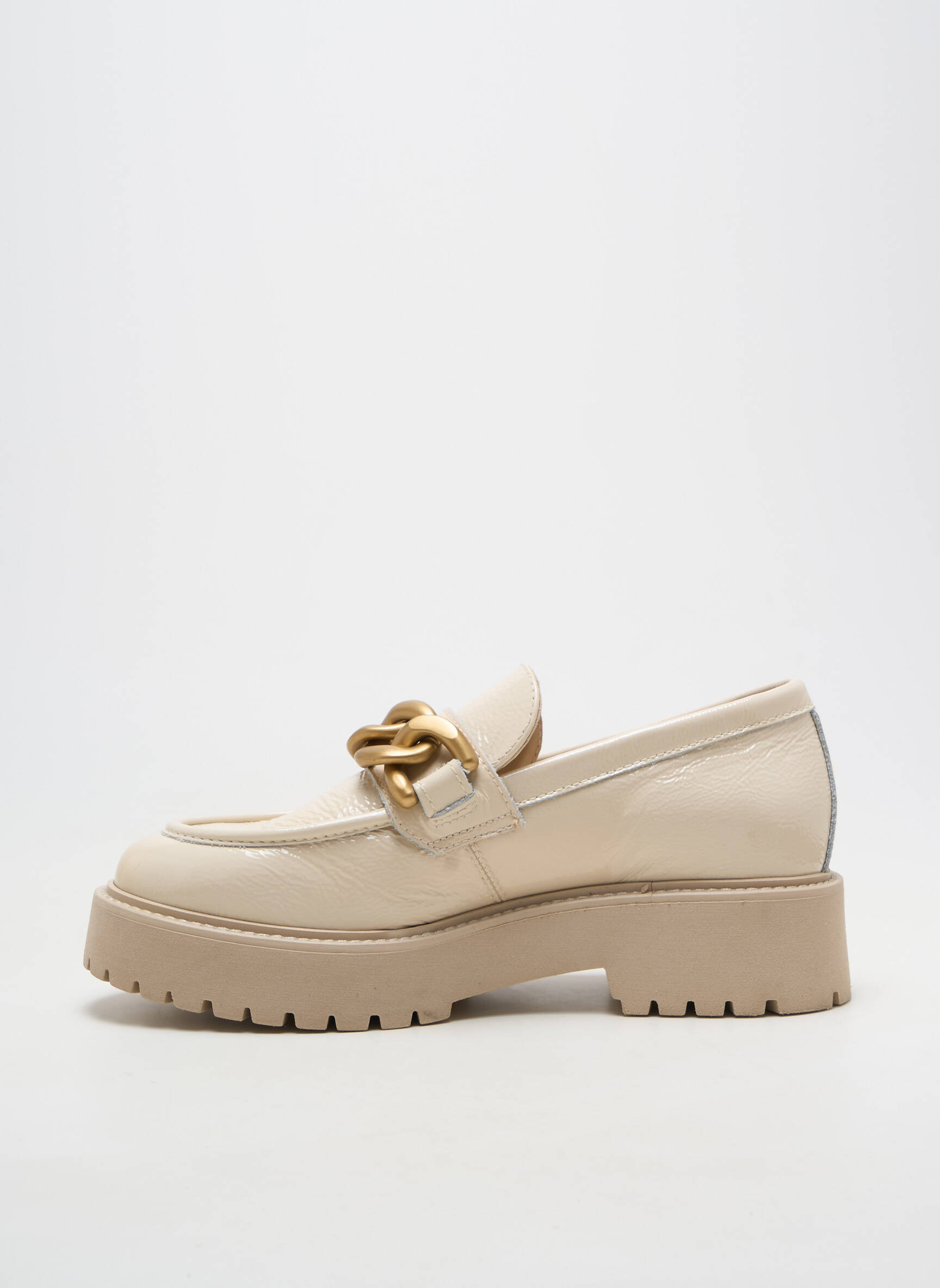 Mocassins matière lisse talon de 4 à 6cm beige NERO GIARDINI femme