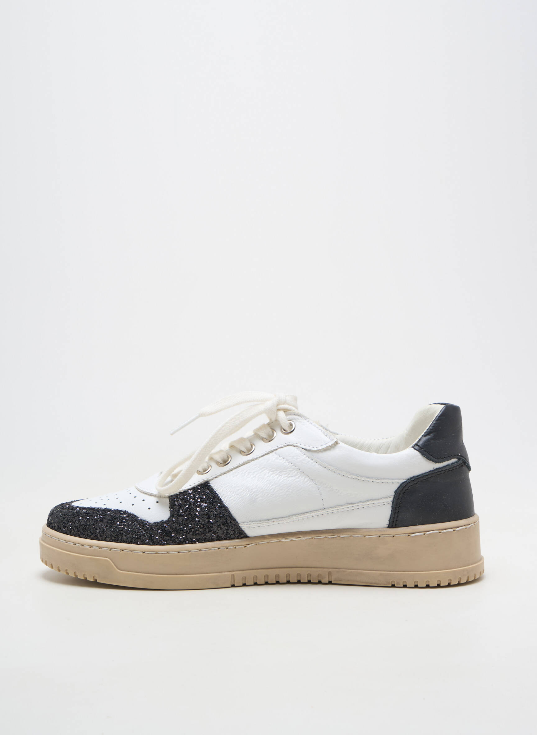 Baskets matière lisse talon plat jusqu'à 3cm noir PLAY ONE femme