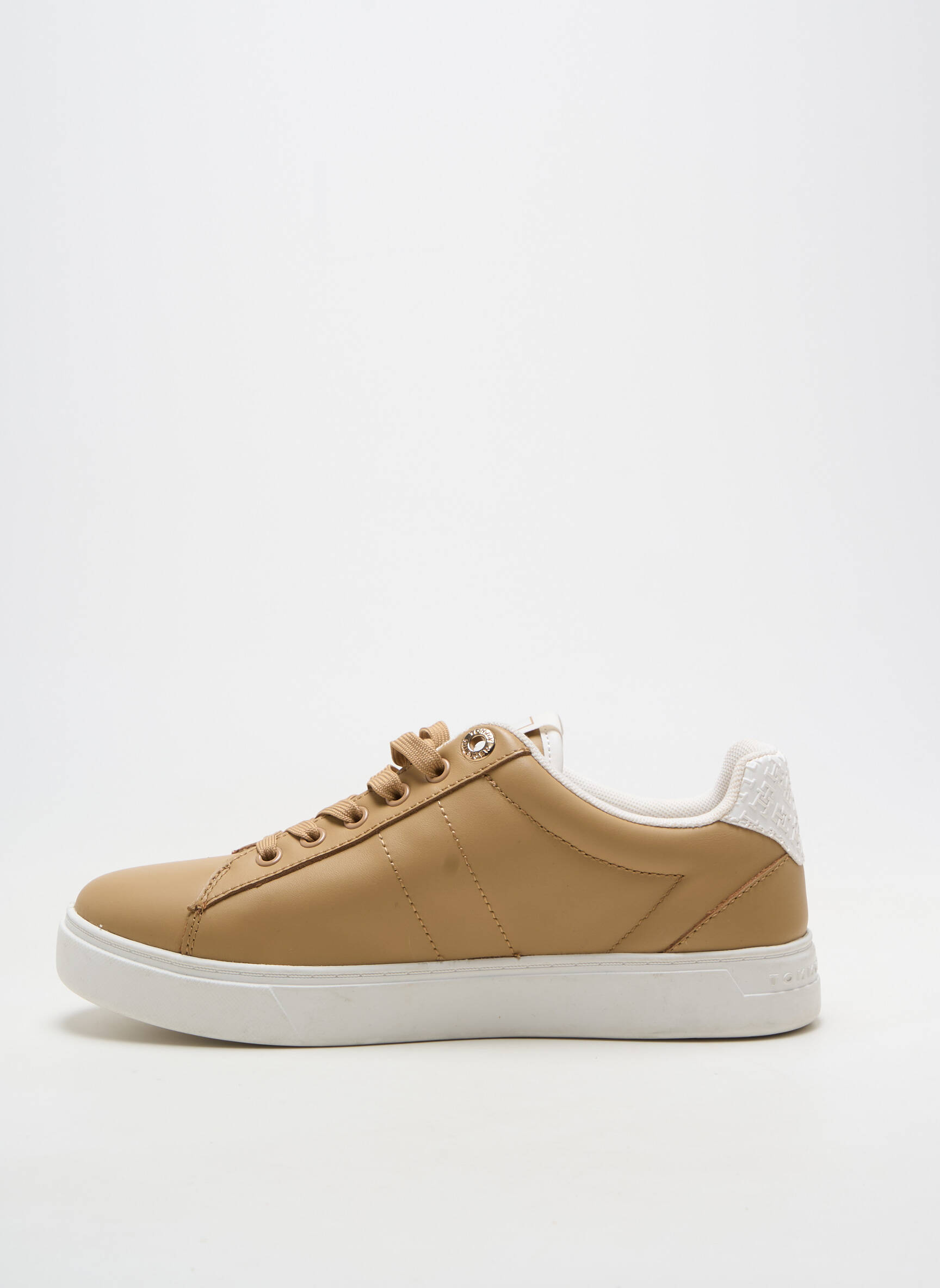 Baskets matière lisse talon plat jusqu'à 3cm marron TOMMY HILFIGER femme