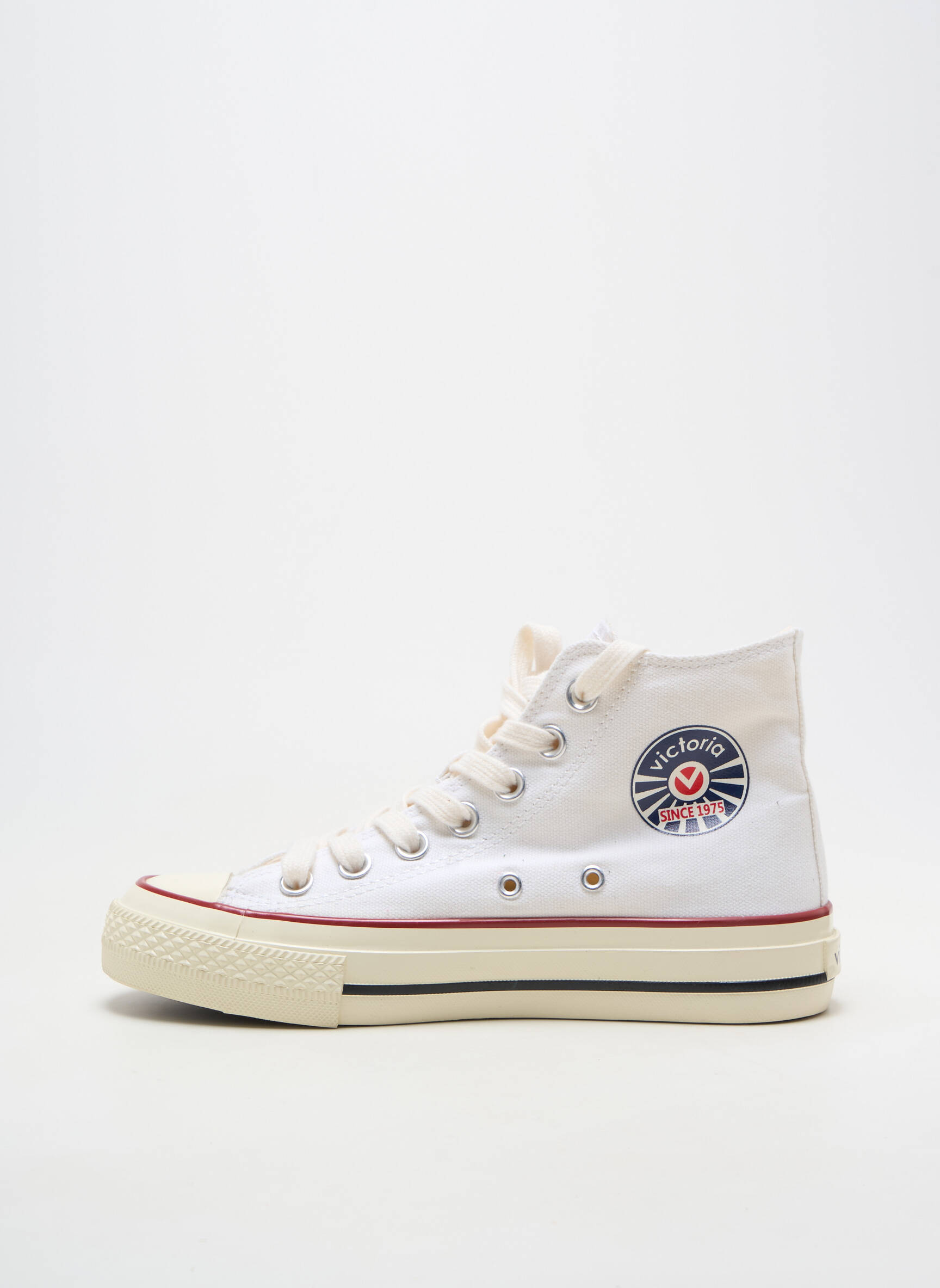 Baskets bout rond talon plat jusqu'à 3cm blanc VICTORIA femme