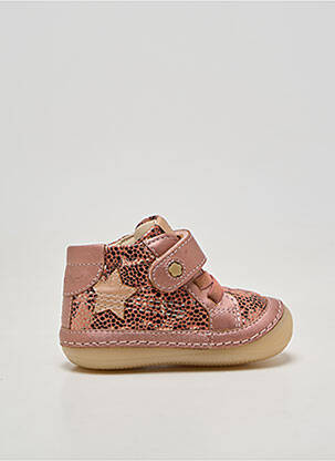 Bottillons type de semelle anatomique bout rond rose KICKERS fille