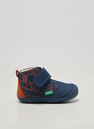 Bottillons fermeture scratch plateforme bleu KICKERS garçon