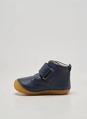 Bottillons fermeture scratch bout rond bleu KICKERS garçon