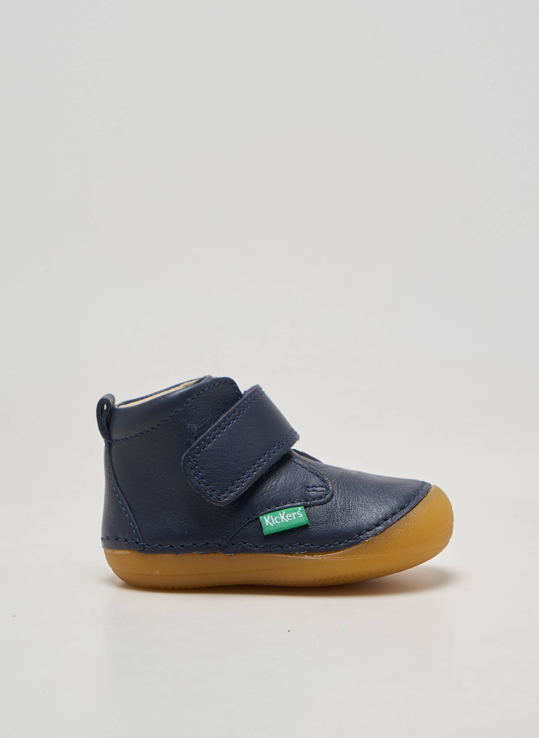 Bottillons fermeture scratch bout rond bleu KICKERS garçon