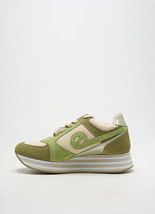 Baskets bout rond talon plat jusqu'à 3cm vert NO NAME femme