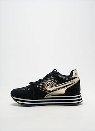 Baskets tissage satiné talon de 4 à 6cm noir NO NAME femme