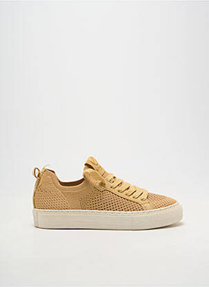 Baskets bout rond talon plat jusqu'à 3cm jaune NO NAME femme
