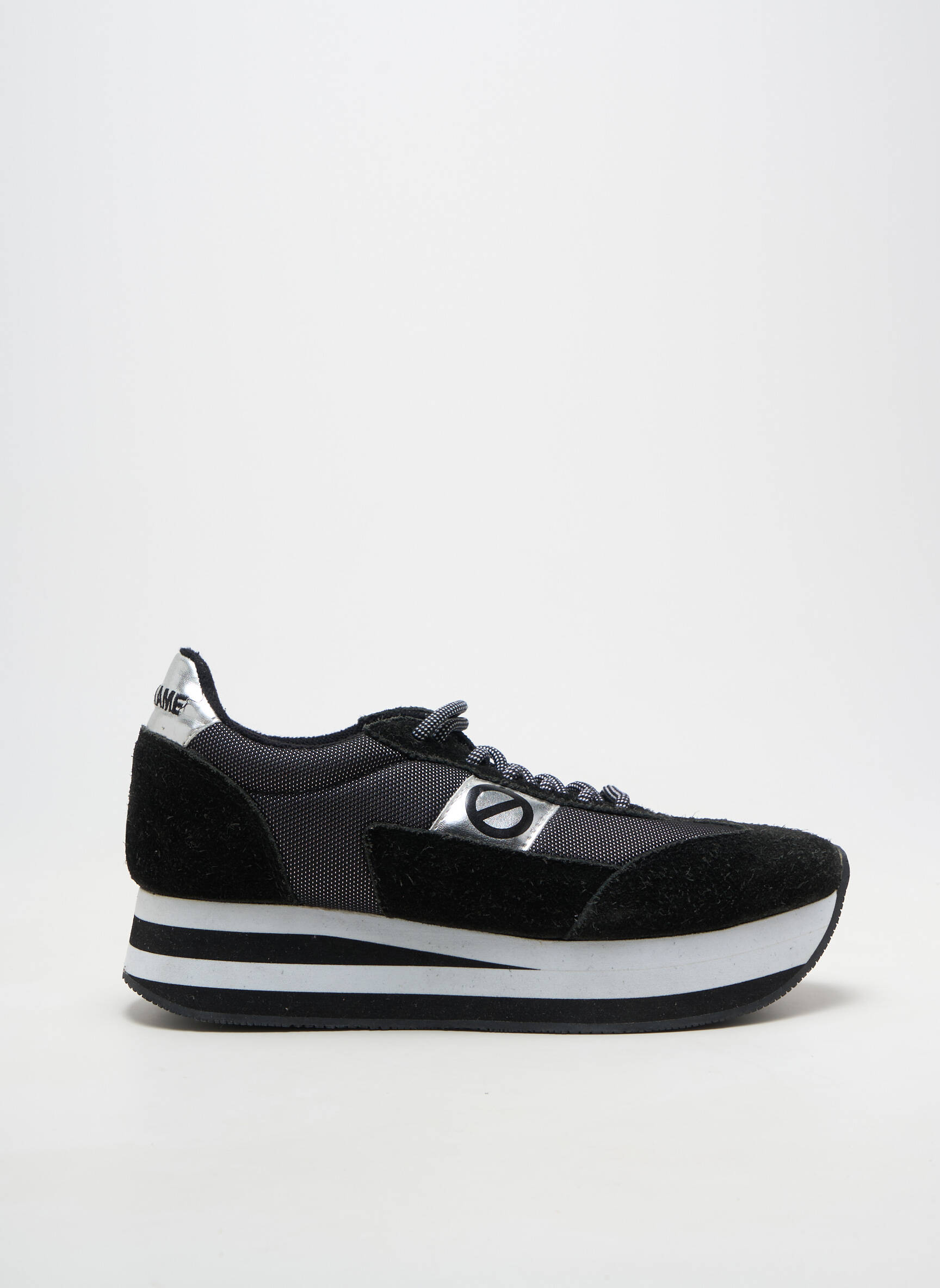 Baskets bout rond talon de 4 à 6cm noir NO NAME femme
