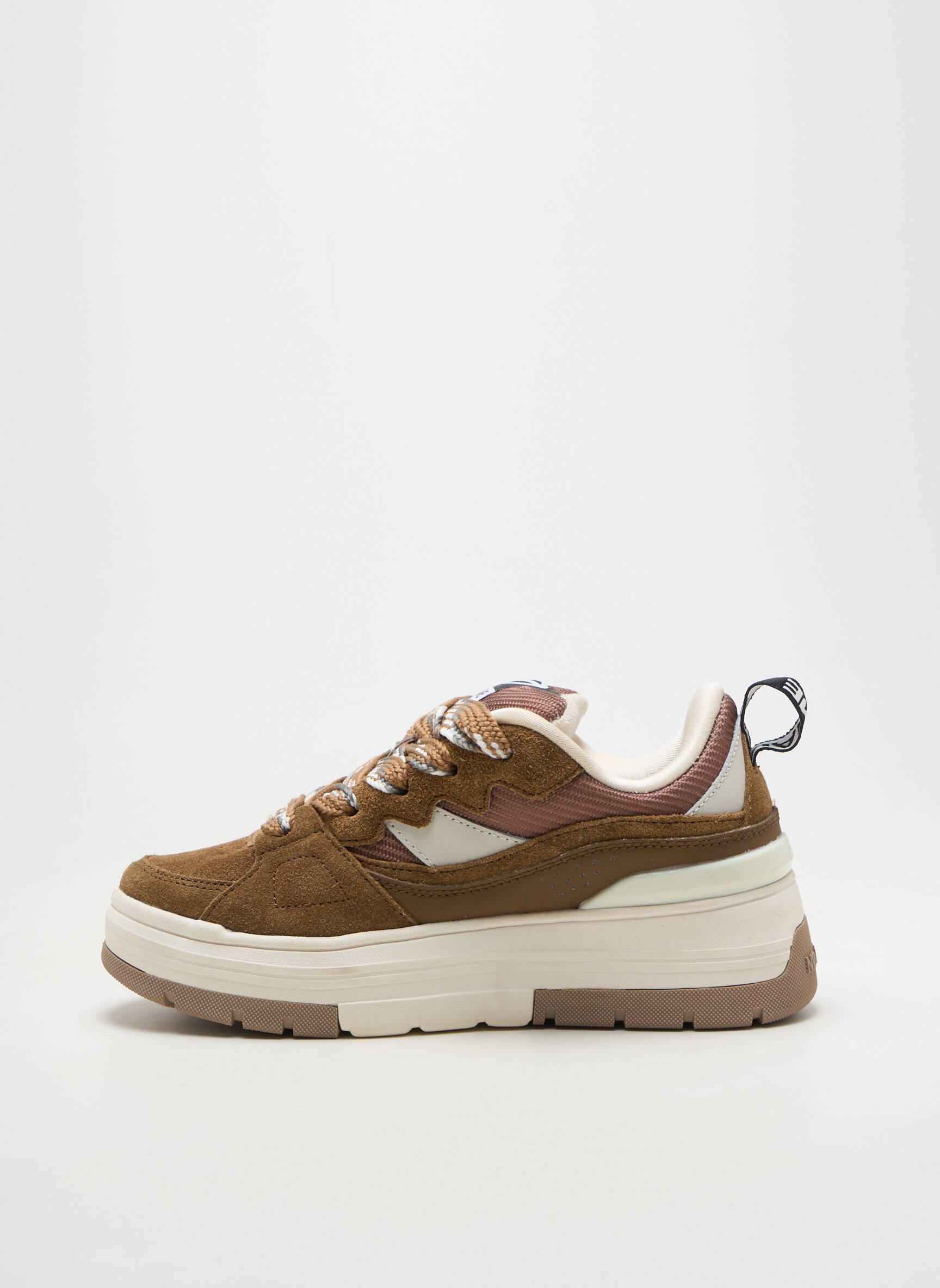 Baskets bout rond talon de 4 à 6cm marron NO NAME femme