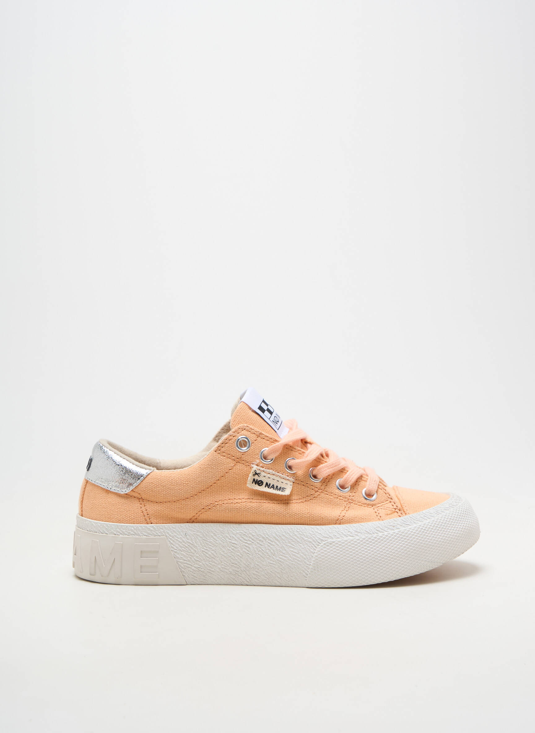 Baskets bout rond talon plat jusqu'à 3cm orange NO NAME femme