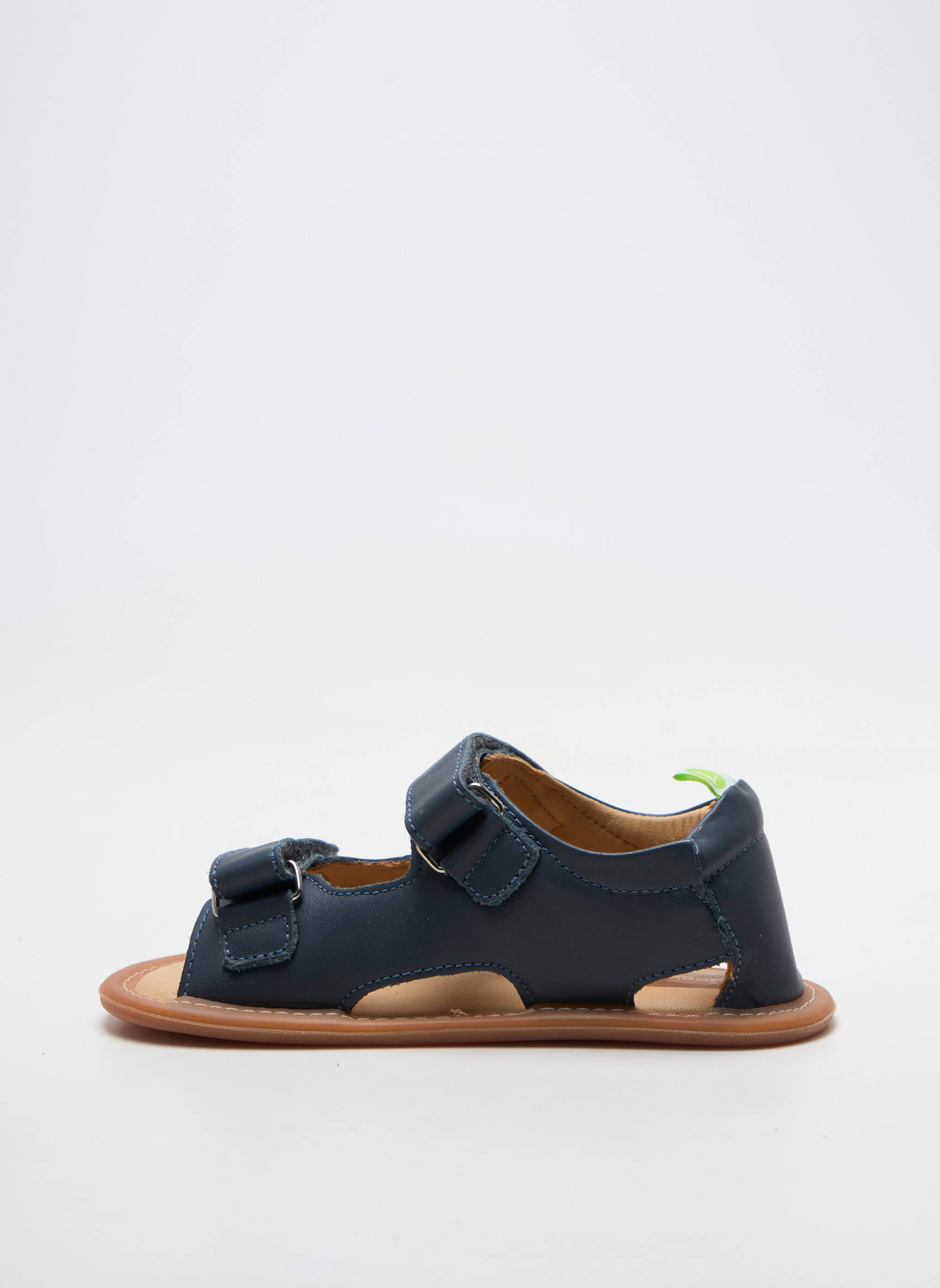 Sandales/nu pieds matière lisse bout rond bleu TIP TOEY JOEY garçon