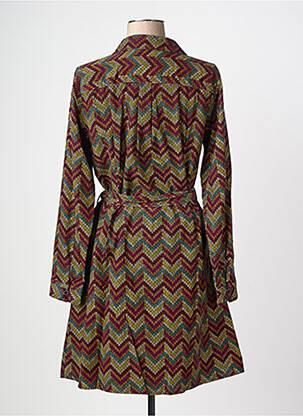 Robe mi-longue imprimé fantaisie manches longues vert KING LOUIE femme