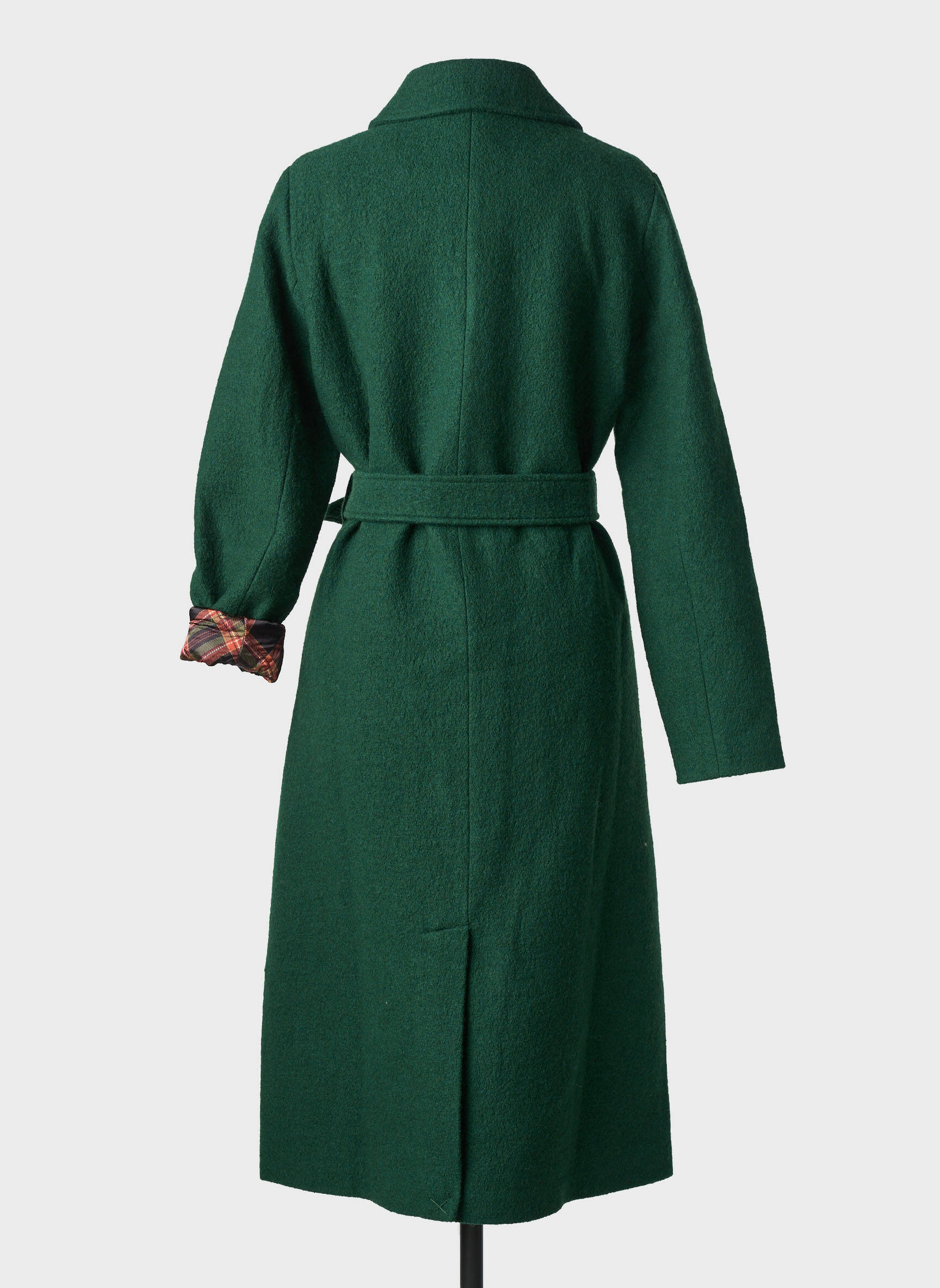 Manteau long coupe cintrée sans capuche vert KING LOUIE femme