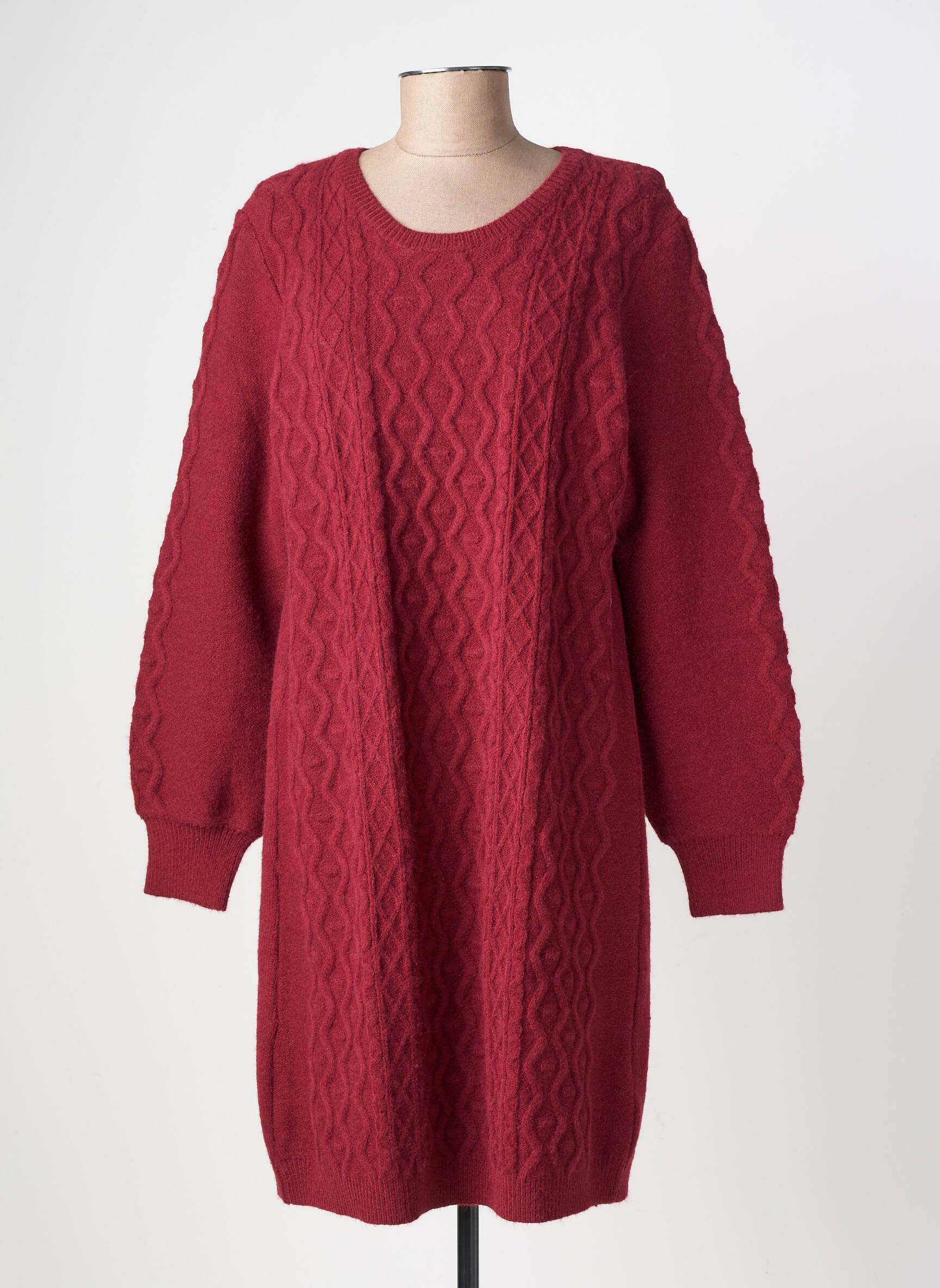 Robe pull resserrée sur le bas manches longues rouge LA FIANCÉE femme