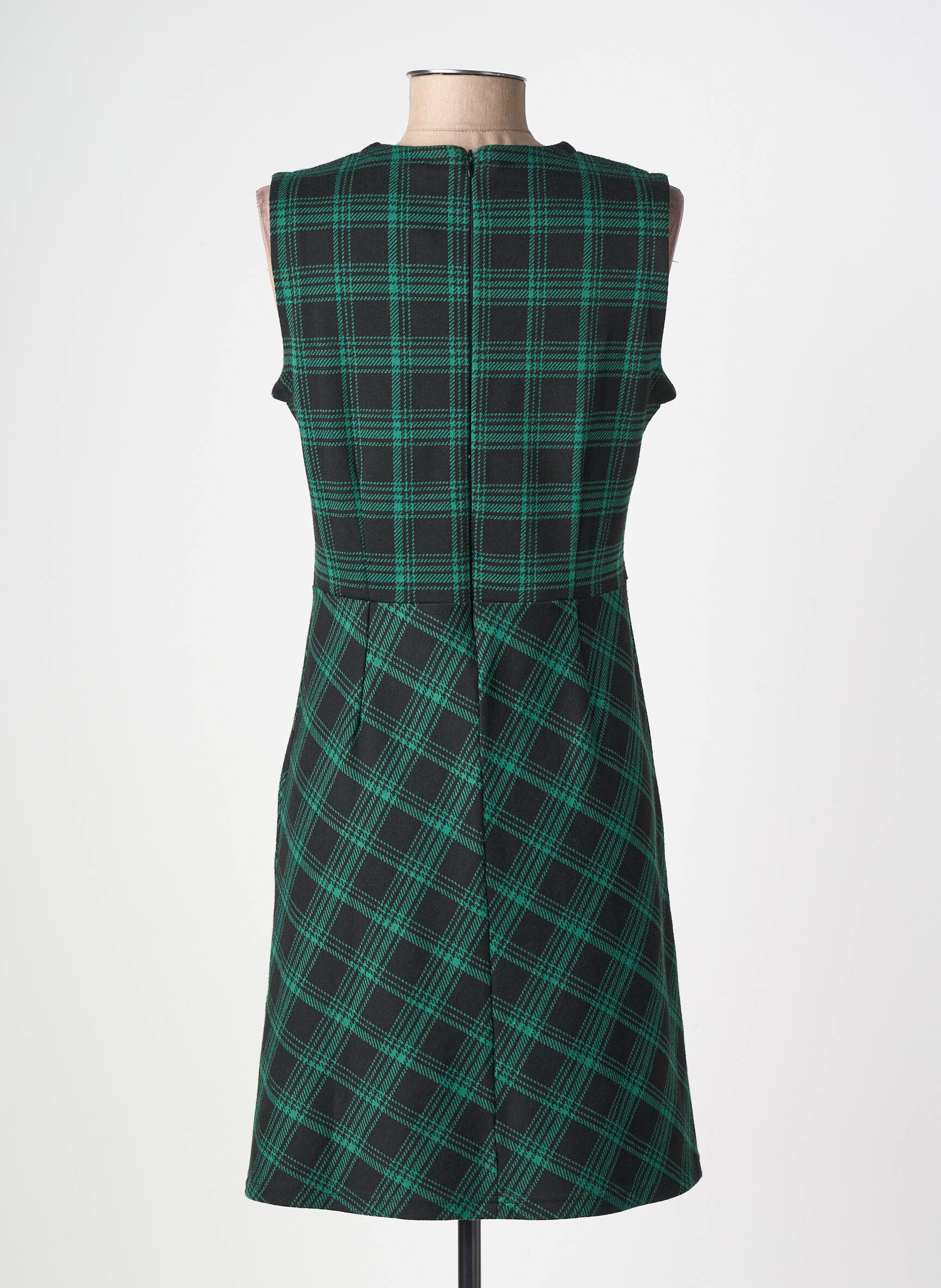 Robe mi-longue imprimé fantaisie sans manche vert MADEMOISELLE YEYE femme