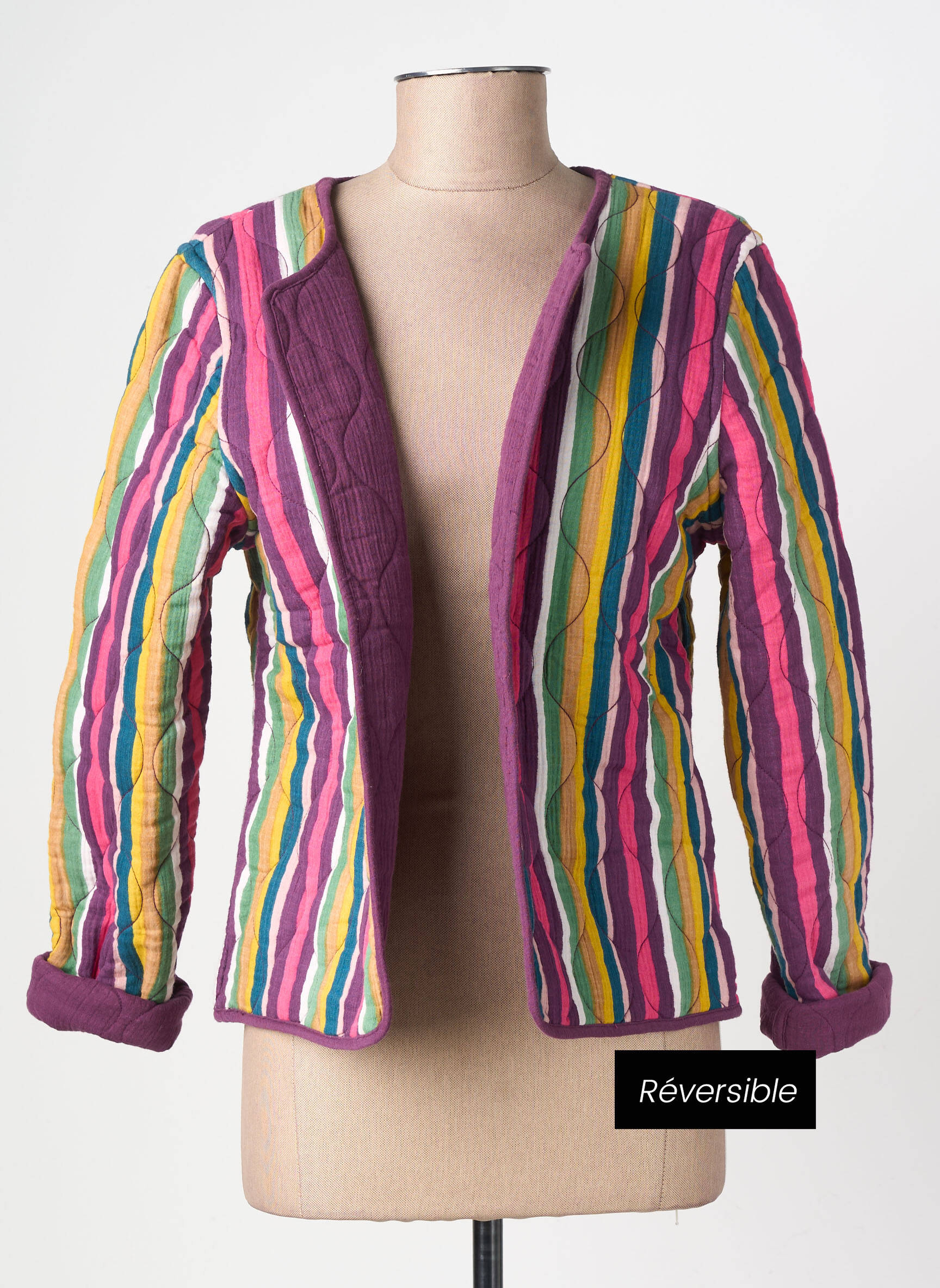 Veste casual col rond violet LA FIANCÉE femme