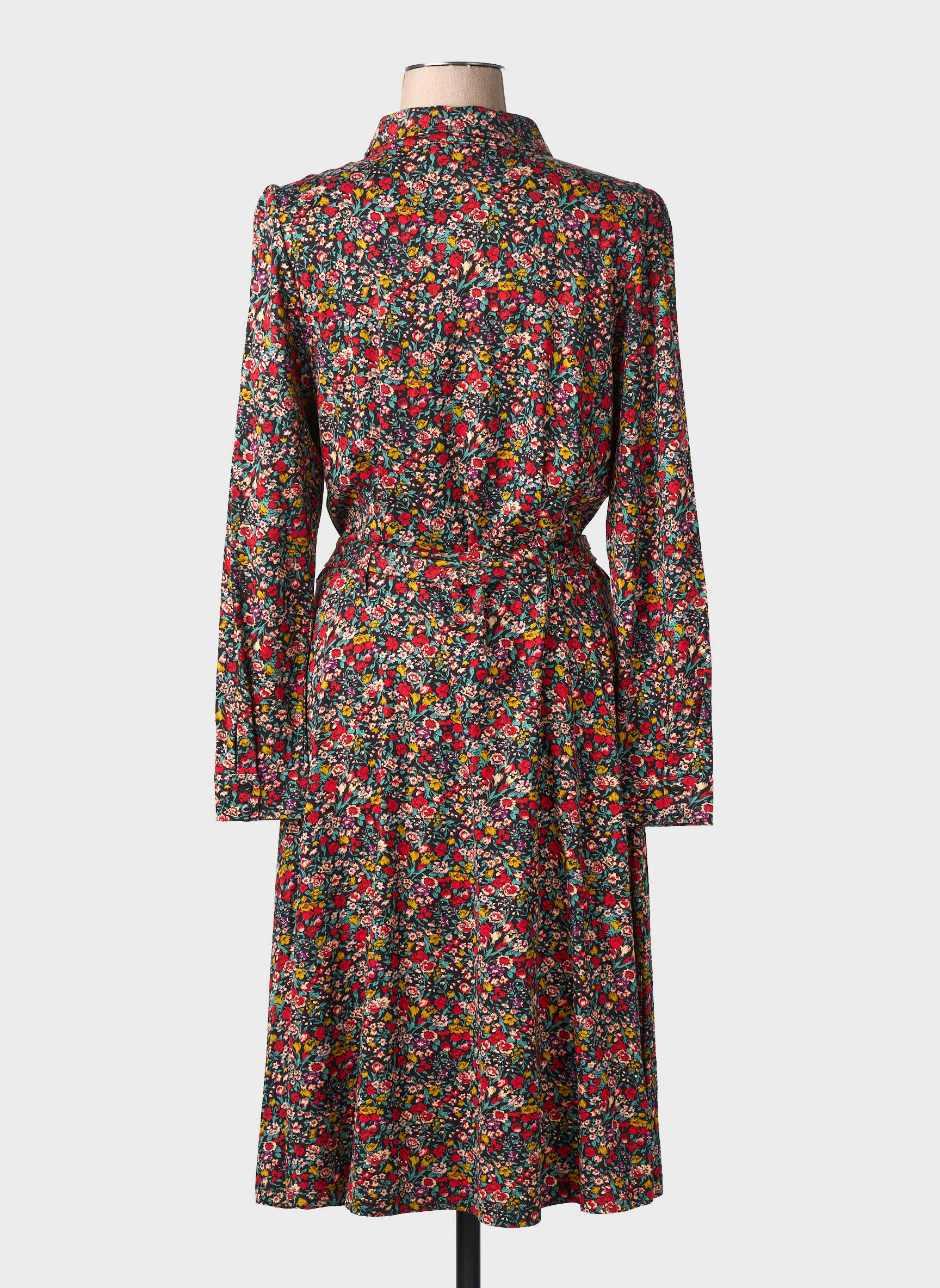 Robe longue imprimé fantaisie manches longues rouge KING LOUIE femme