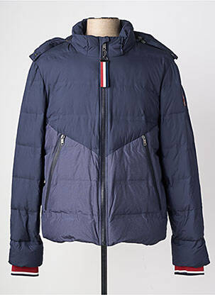 Doudoune manches longues a capuche bleu DELAHAYE homme