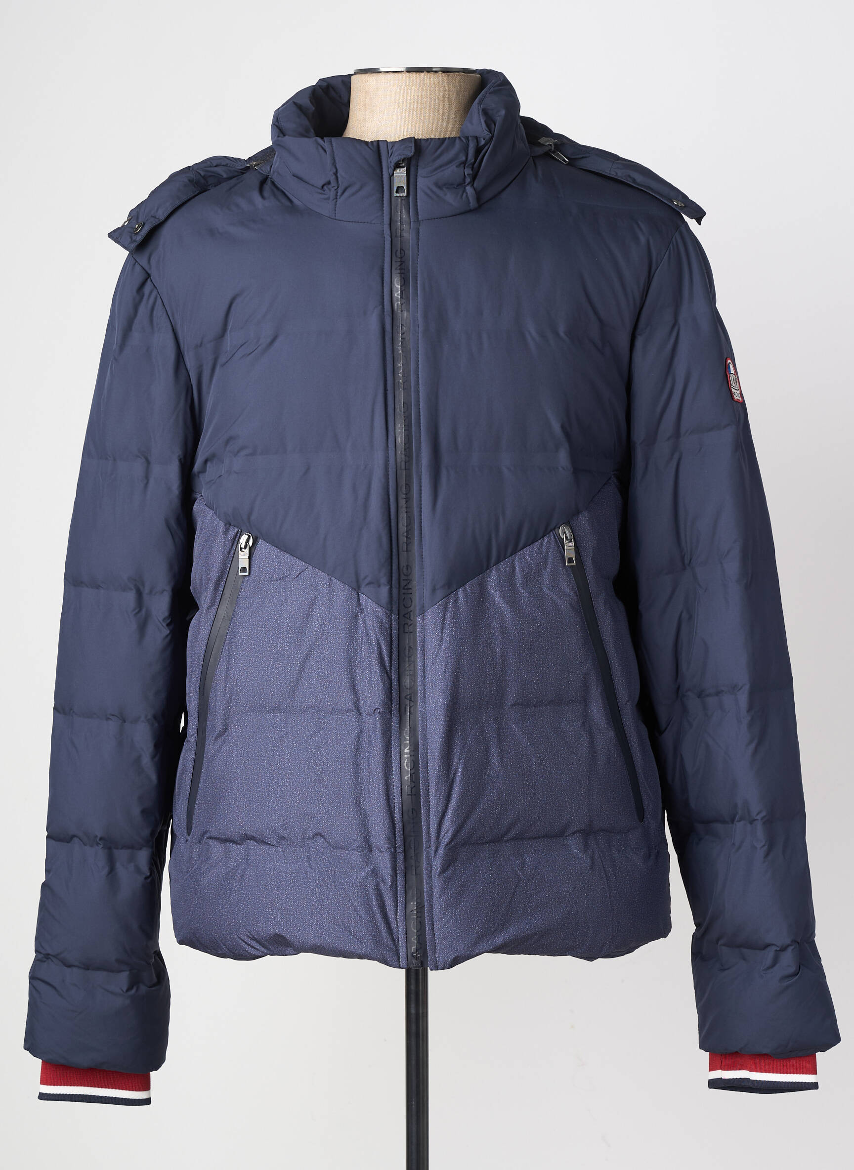 Doudoune manches longues a capuche bleu DELAHAYE homme