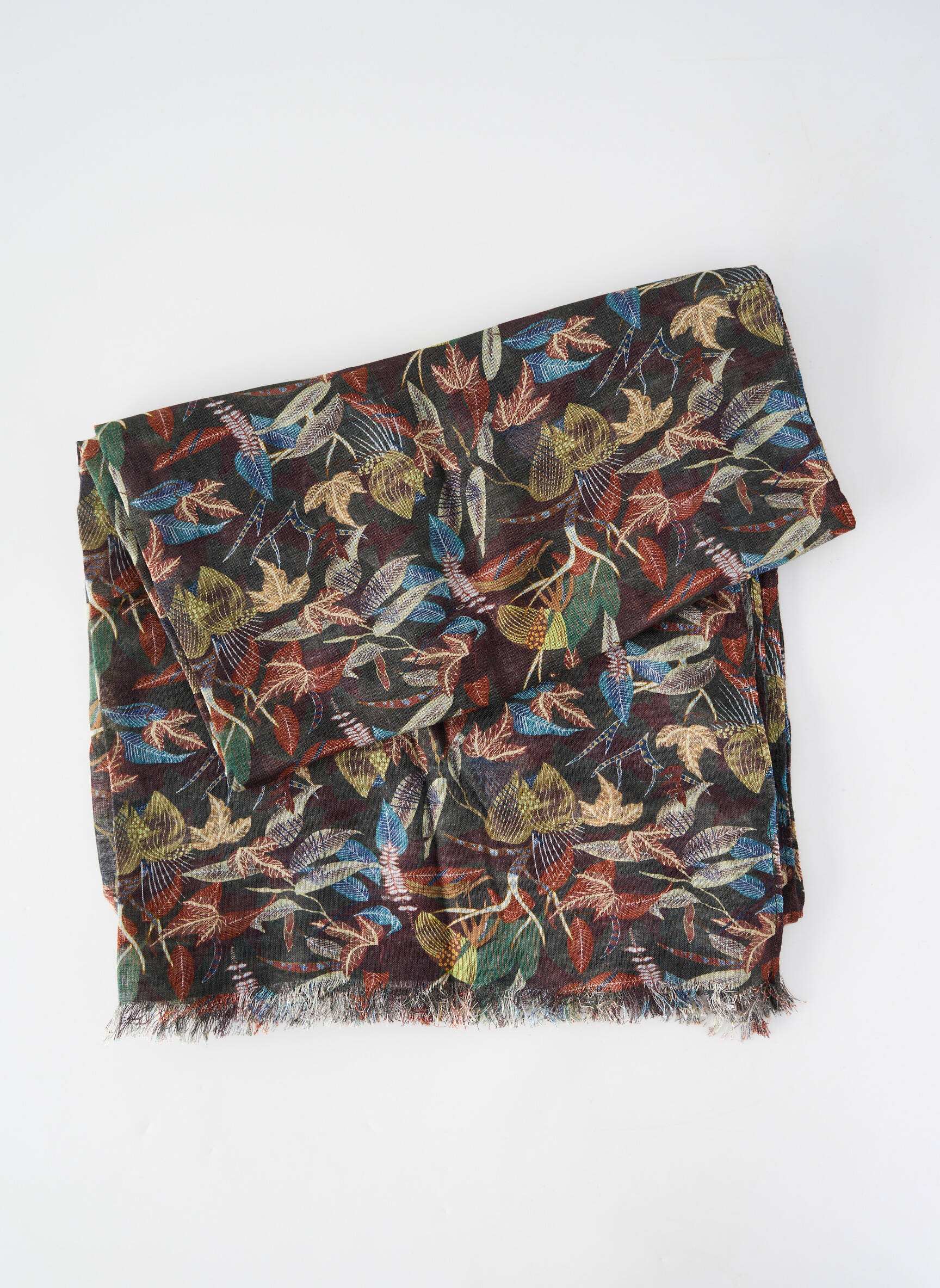 Foulard tissage popeline vert DELAHAYE femme