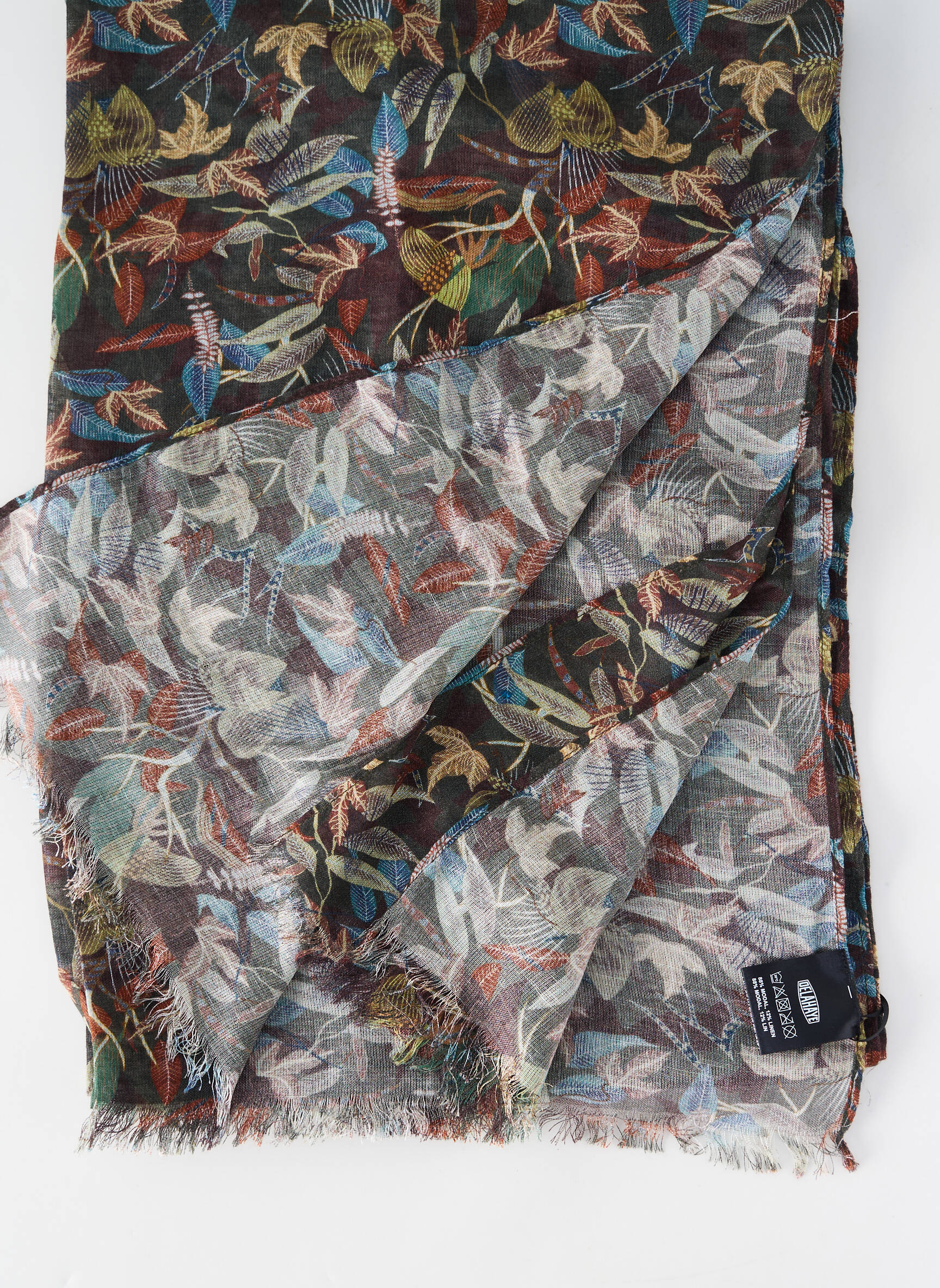Foulard tissage popeline vert DELAHAYE femme