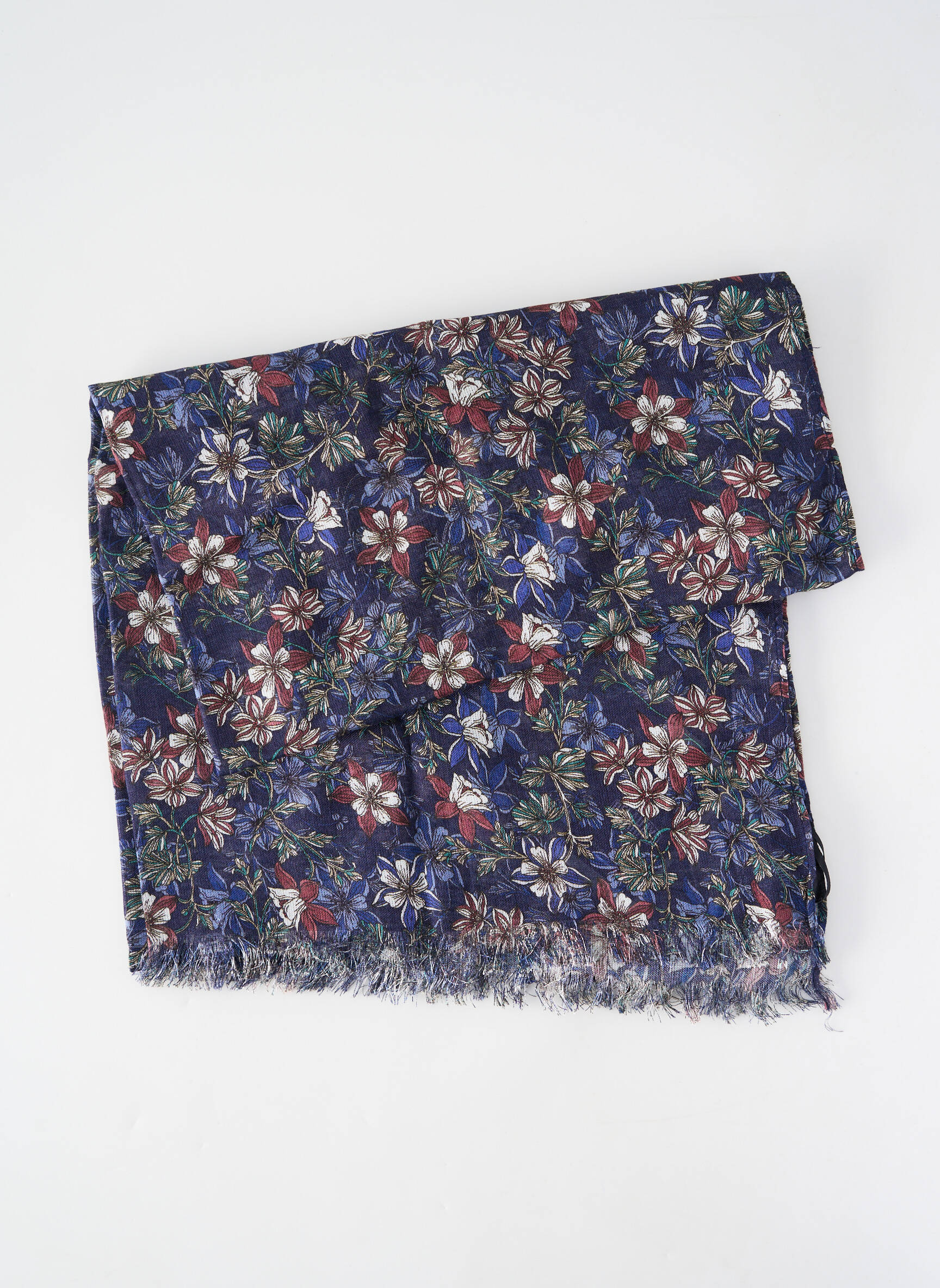 Foulard tissage popeline bleu DELAHAYE femme