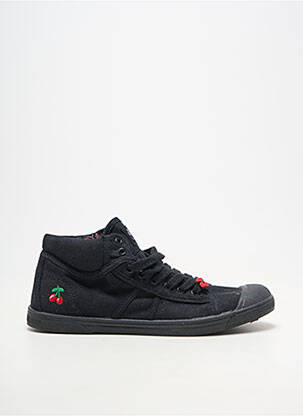 Baskets bout rond talon plat jusqu'à 3cm noir LE TEMPS DES CERISES femme