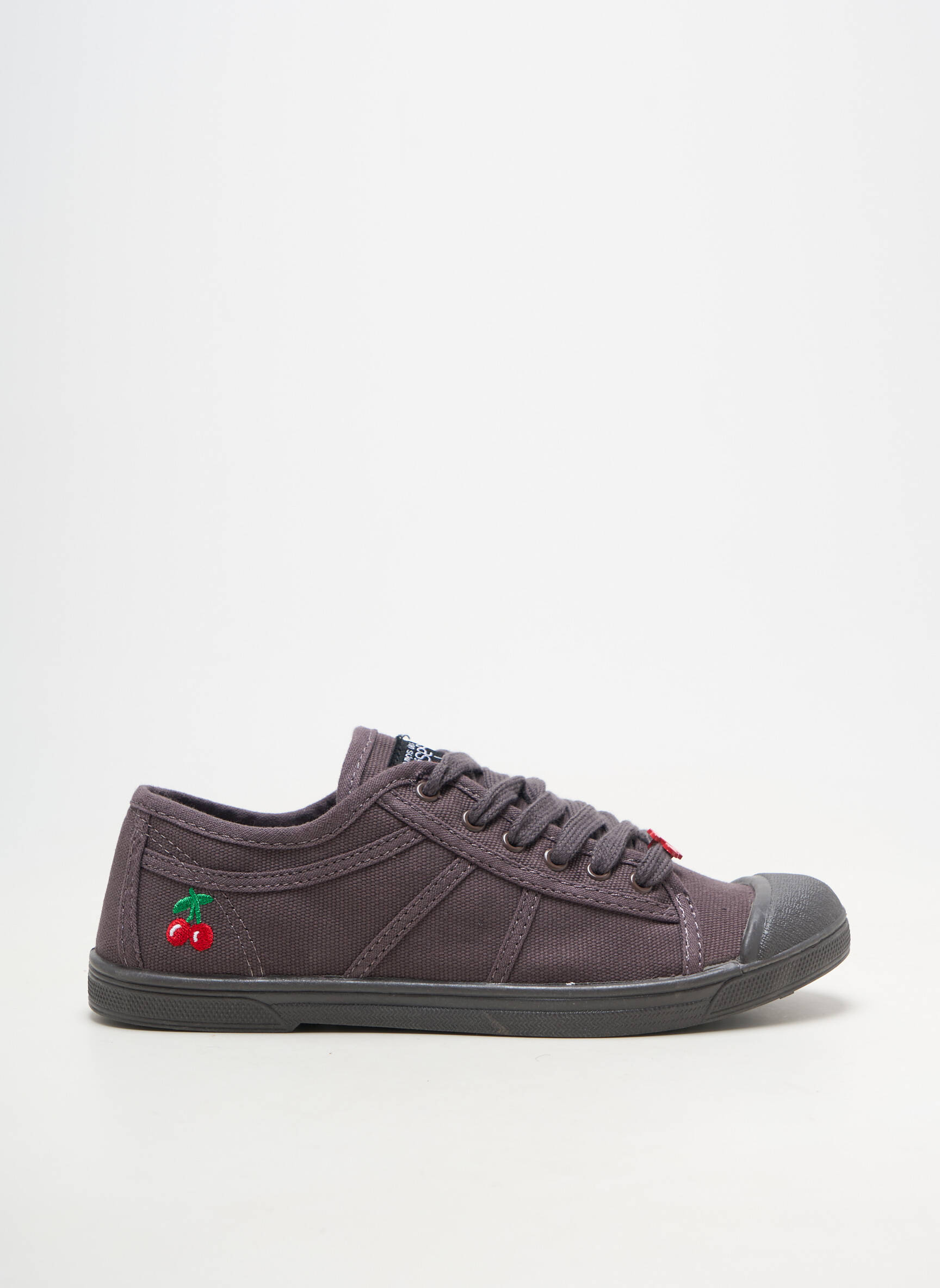 Baskets bout rond talon plat jusqu'à 3cm noir LE TEMPS DES CERISES femme