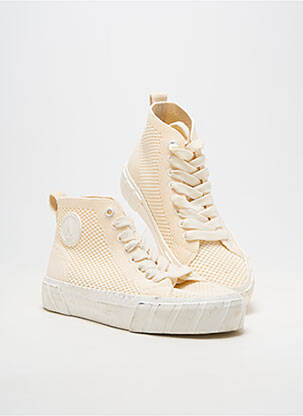 Baskets bout rond talon plat jusqu'à 3cm beige ARMISTICE femme