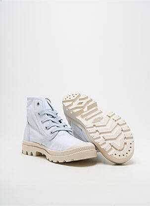 Baskets bout rond talon de 4 à 6cm bleu PALLADIUM femme