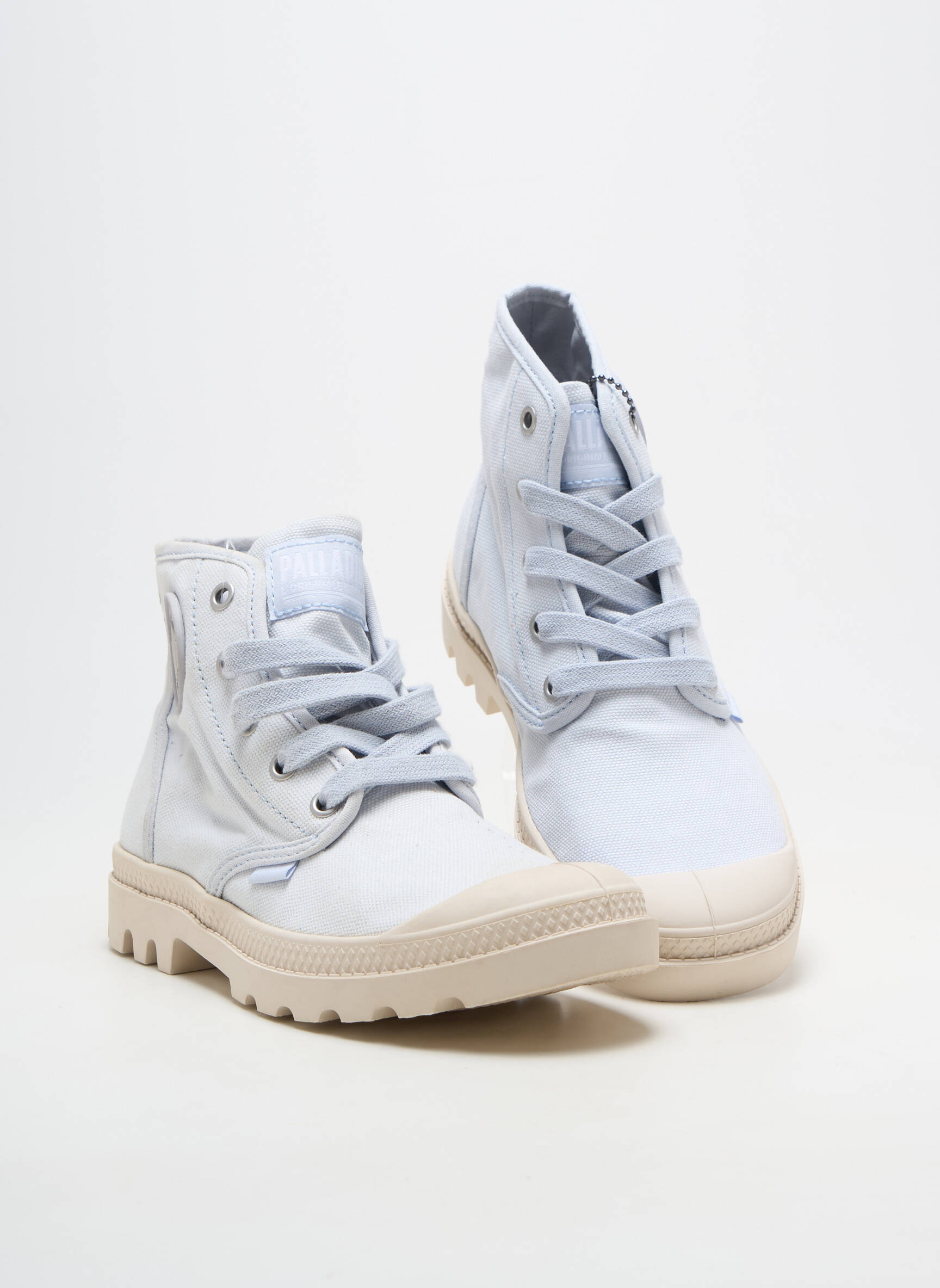 Baskets bout rond talon de 4 à 6cm bleu PALLADIUM femme