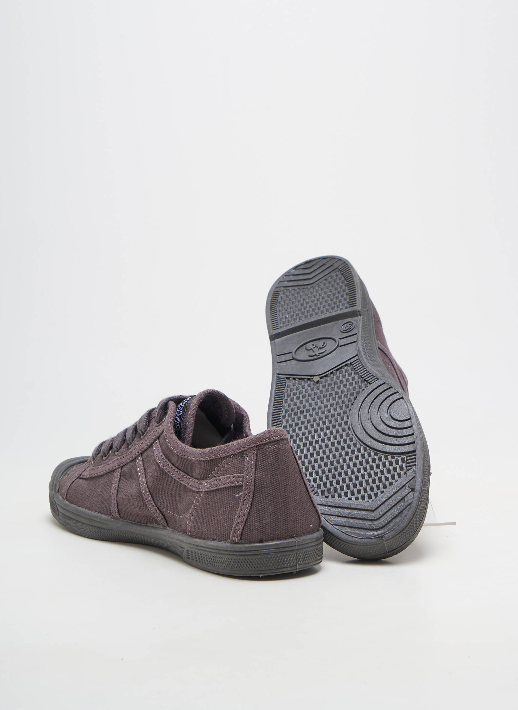 Baskets fermeture lacets talon plat jusqu'à 3cm gris LE TEMPS DES CERISES femme