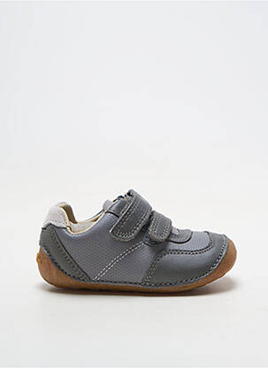 Baskets matière lisse bout rond gris CLARKS garçon