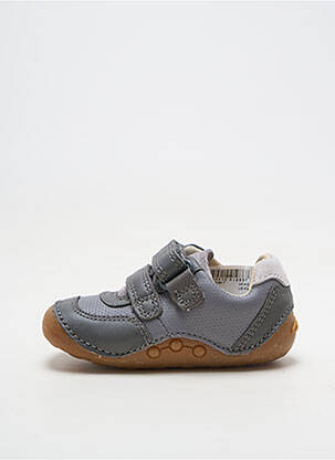 Baskets matière lisse bout rond gris CLARKS garçon