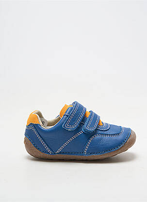 Baskets matière lisse bout rond bleu CLARKS garçon
